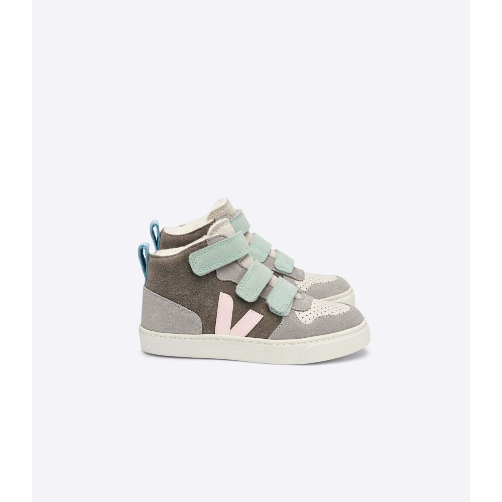 Veja V-10 MID FURED SUEDE Kids\' Shoes Grey | CA 761YXF